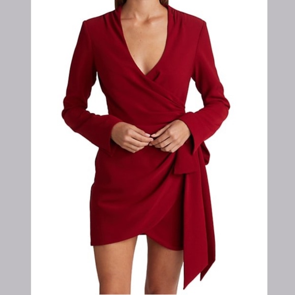 cinq a sept Dresses & Skirts - Cinq à Sept Sierra Wrap Minidress in Cranberry